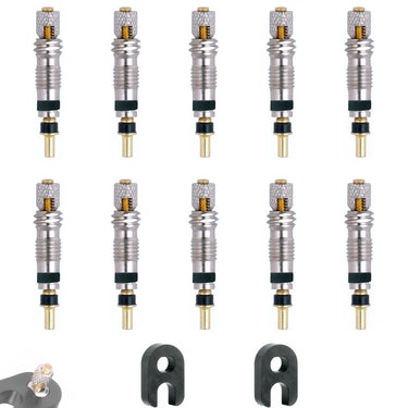 IBRIQO® Kit 10 Obuses Válvula Presta + 2 Llaves para Bicicleta MTB y Road